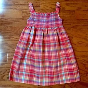 SALE! Osh Kosh girls 6X coral plaid sun dress